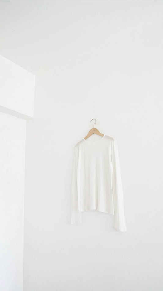 sheer silk top in ivory (pre-order)