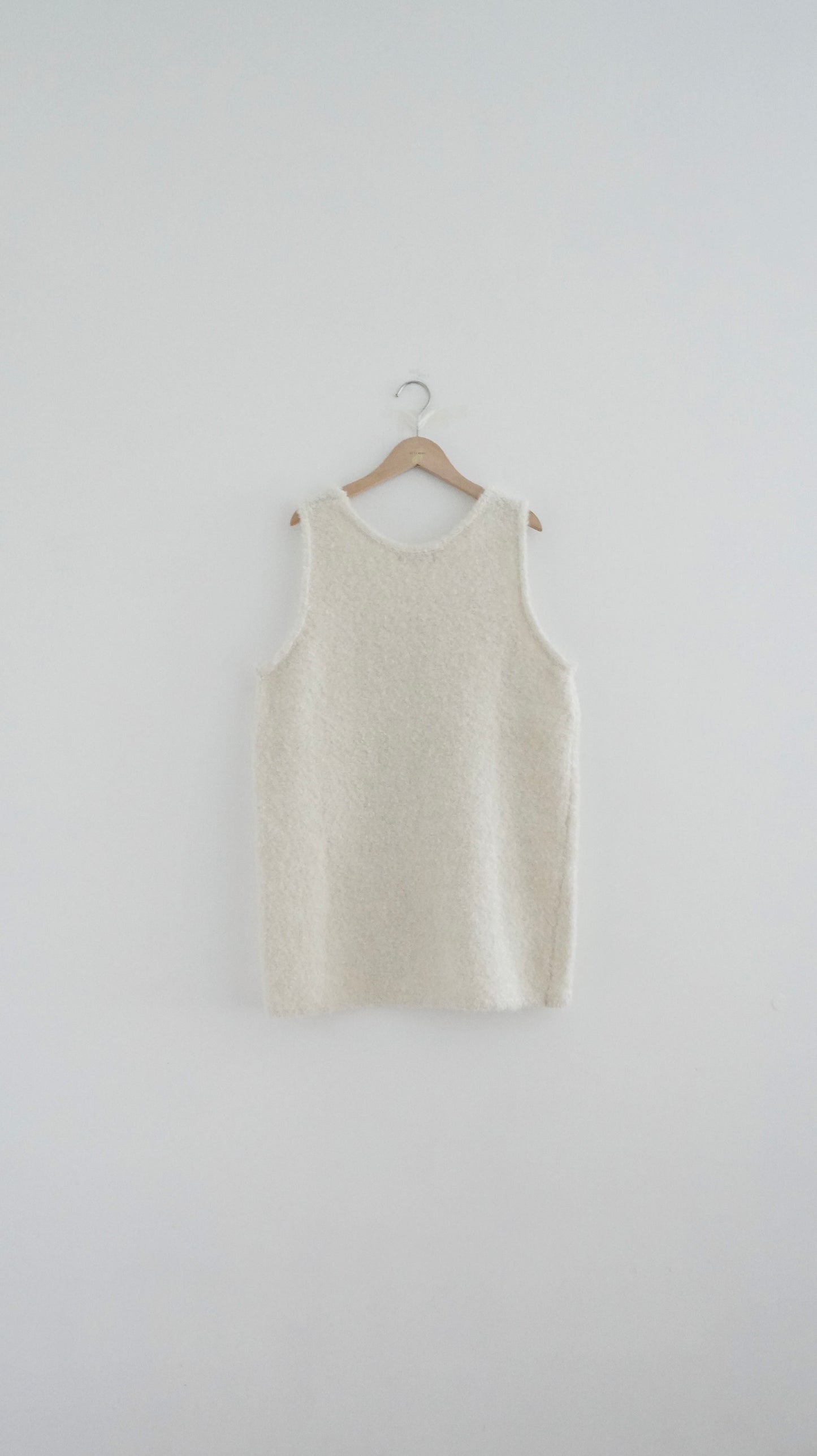 meeh winter long vest in ivory (pre-order)