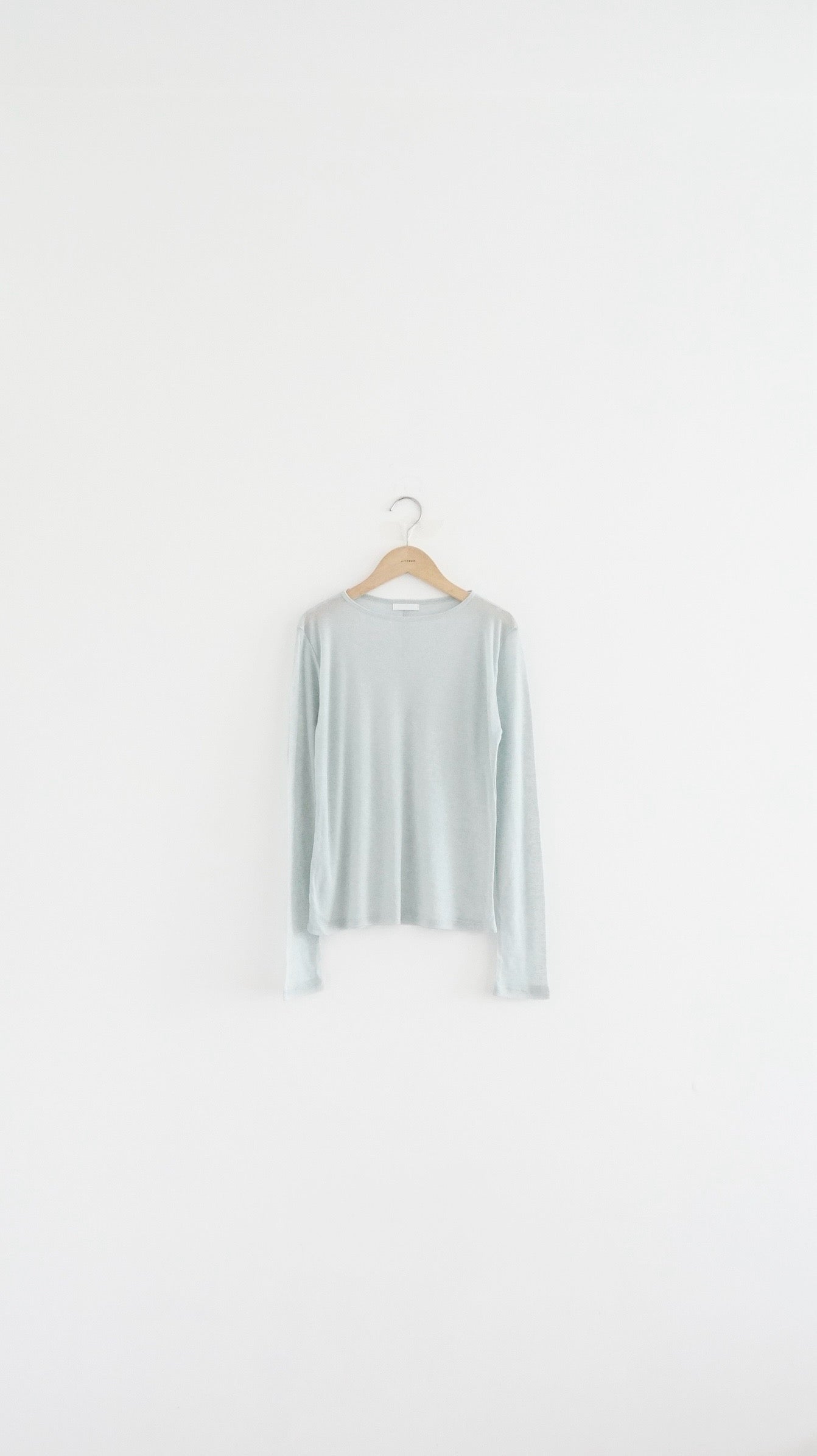 sheer silk top in baby-blue (pre-order)