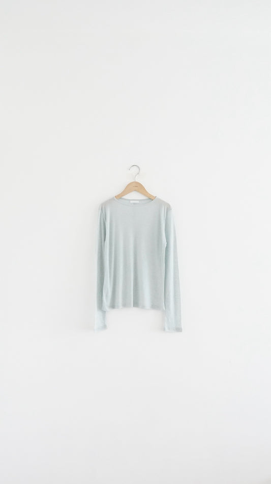 sheer silk top in baby-blue (pre-order)