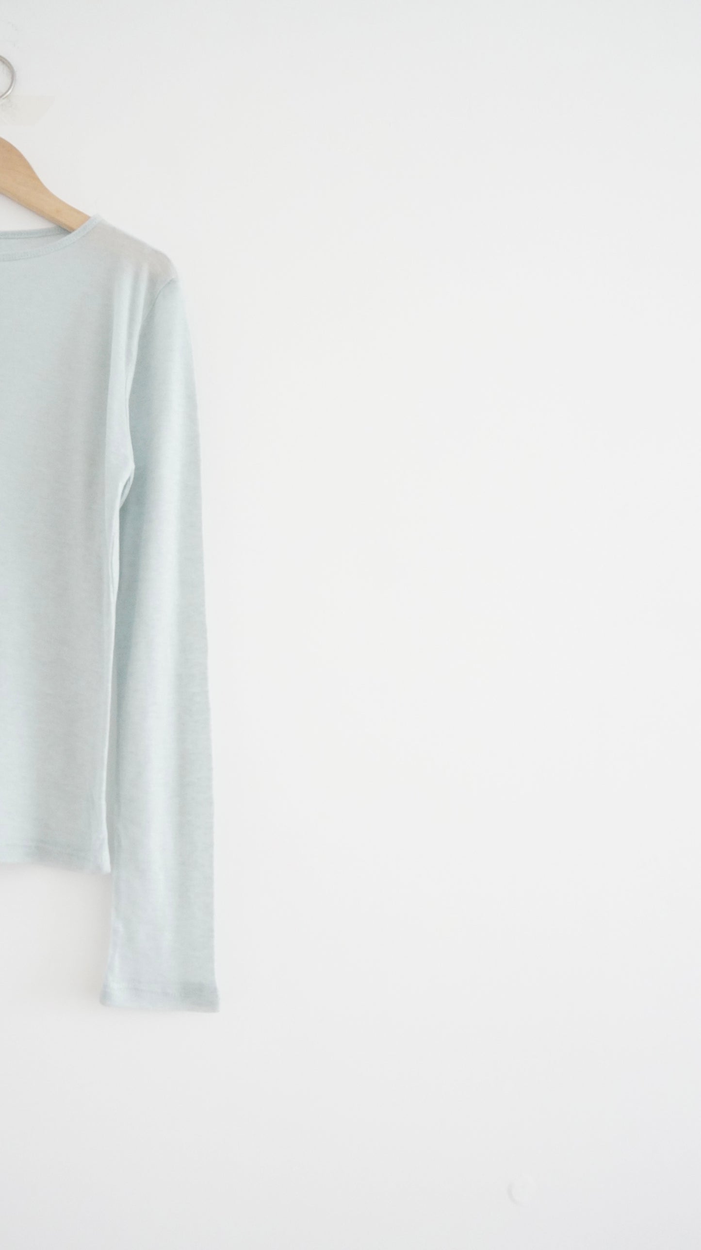 sheer silk top in baby-blue (pre-order)