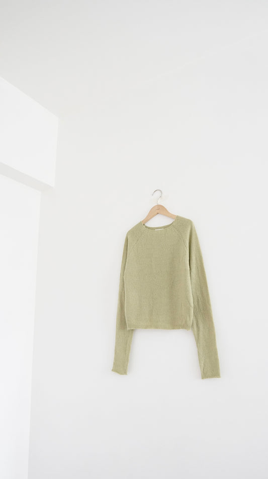 lyon horn-sleeve knit in greenery