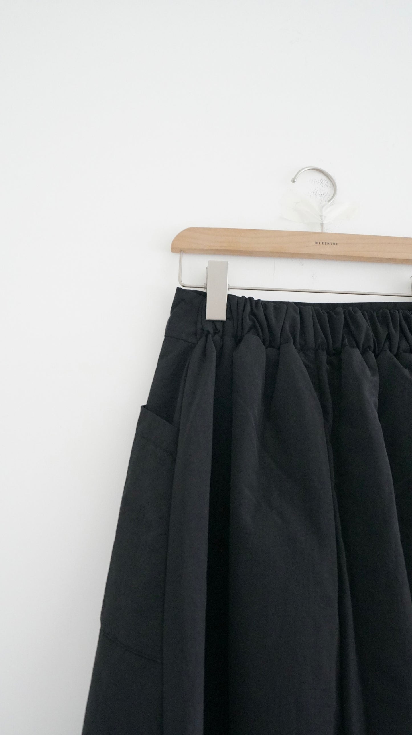 airy cocoon skirt in black (pre-order)