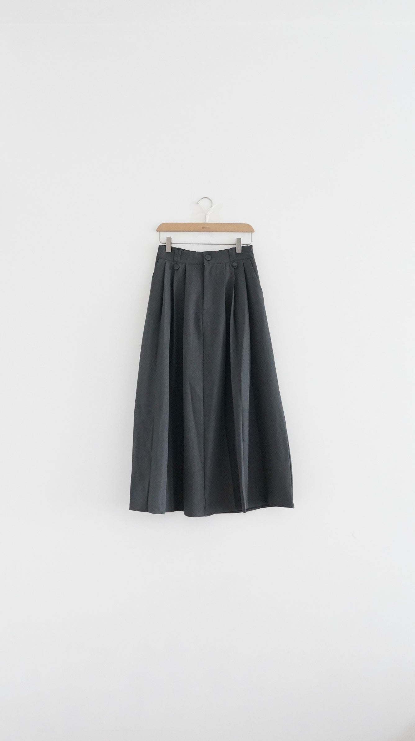structured skirt-pants in charcoal (pre-order)