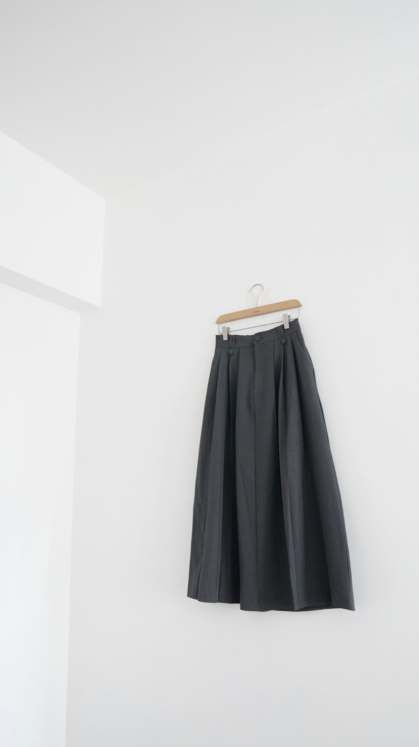 structured skirt-pants in charcoal (pre-order)