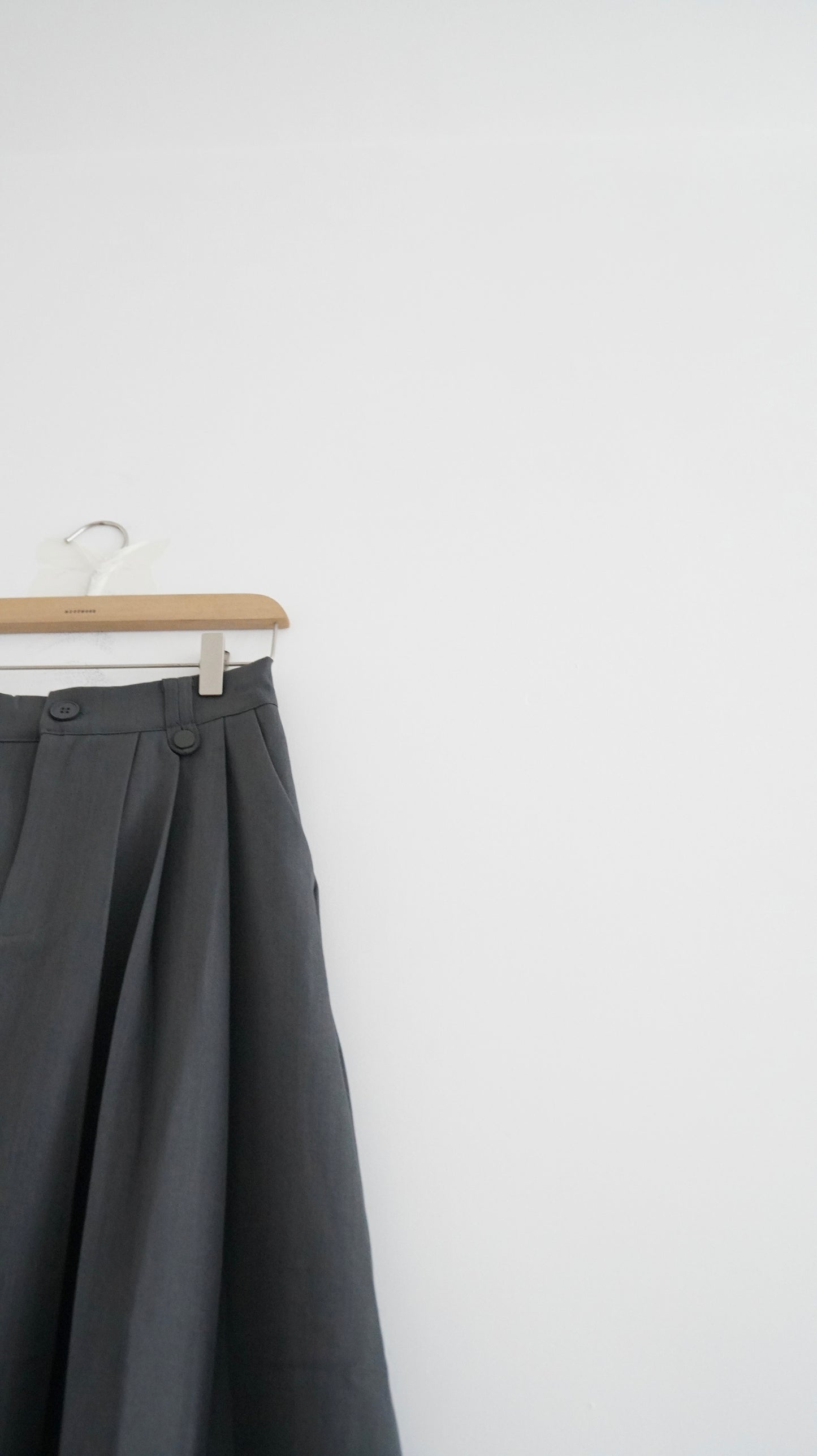structured skirt-pants in charcoal (pre-order)