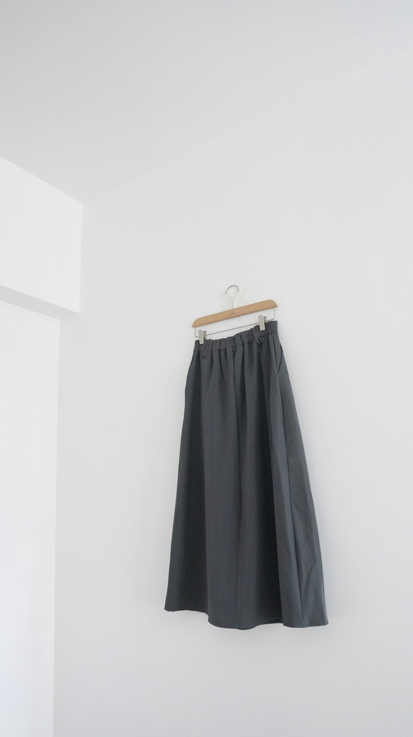 structured skirt-pants in charcoal (pre-order)