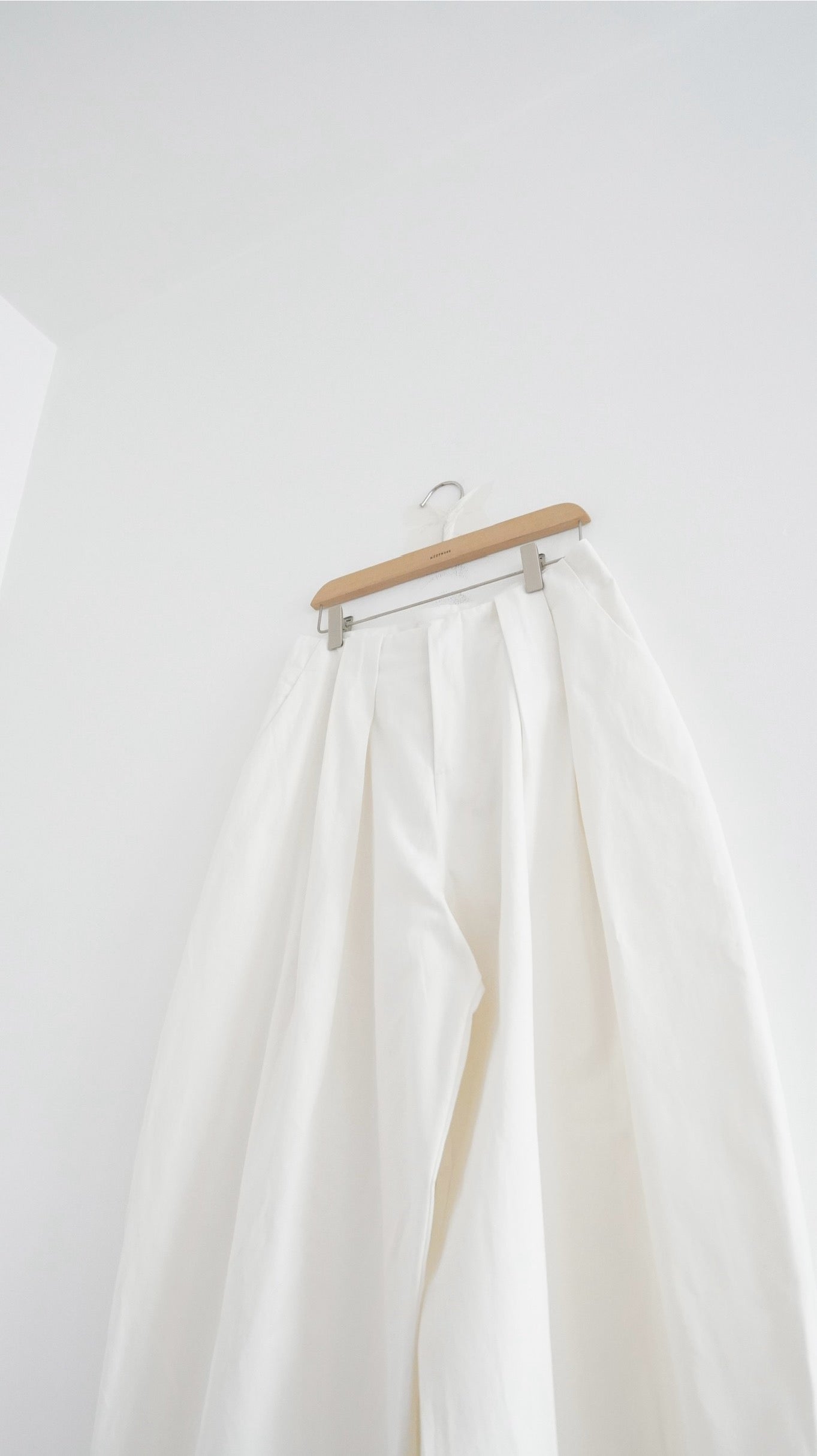 cocoon pleat trousers in white (pre-order)
