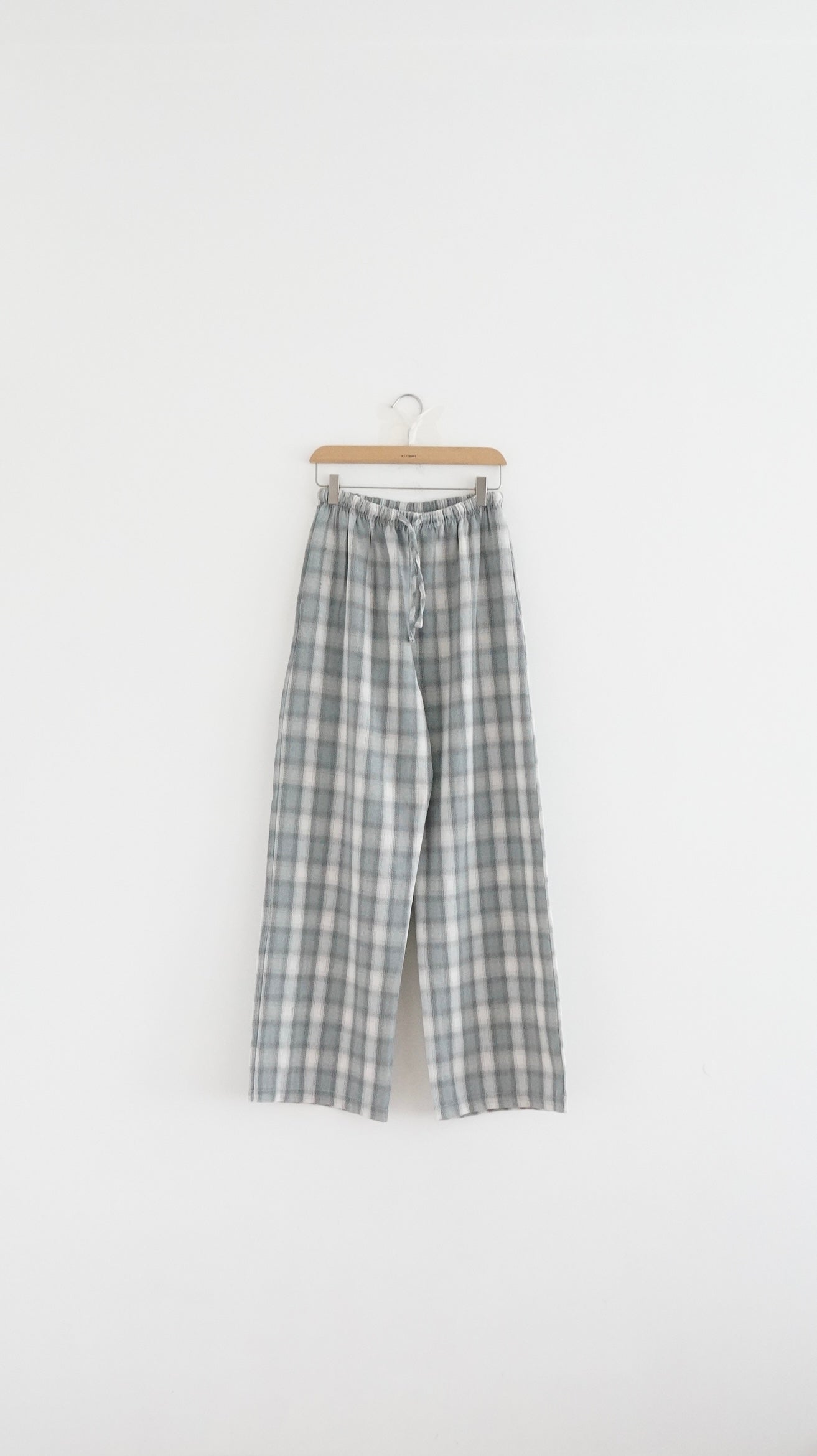 plaid lounge trousers in mint (pre-order)