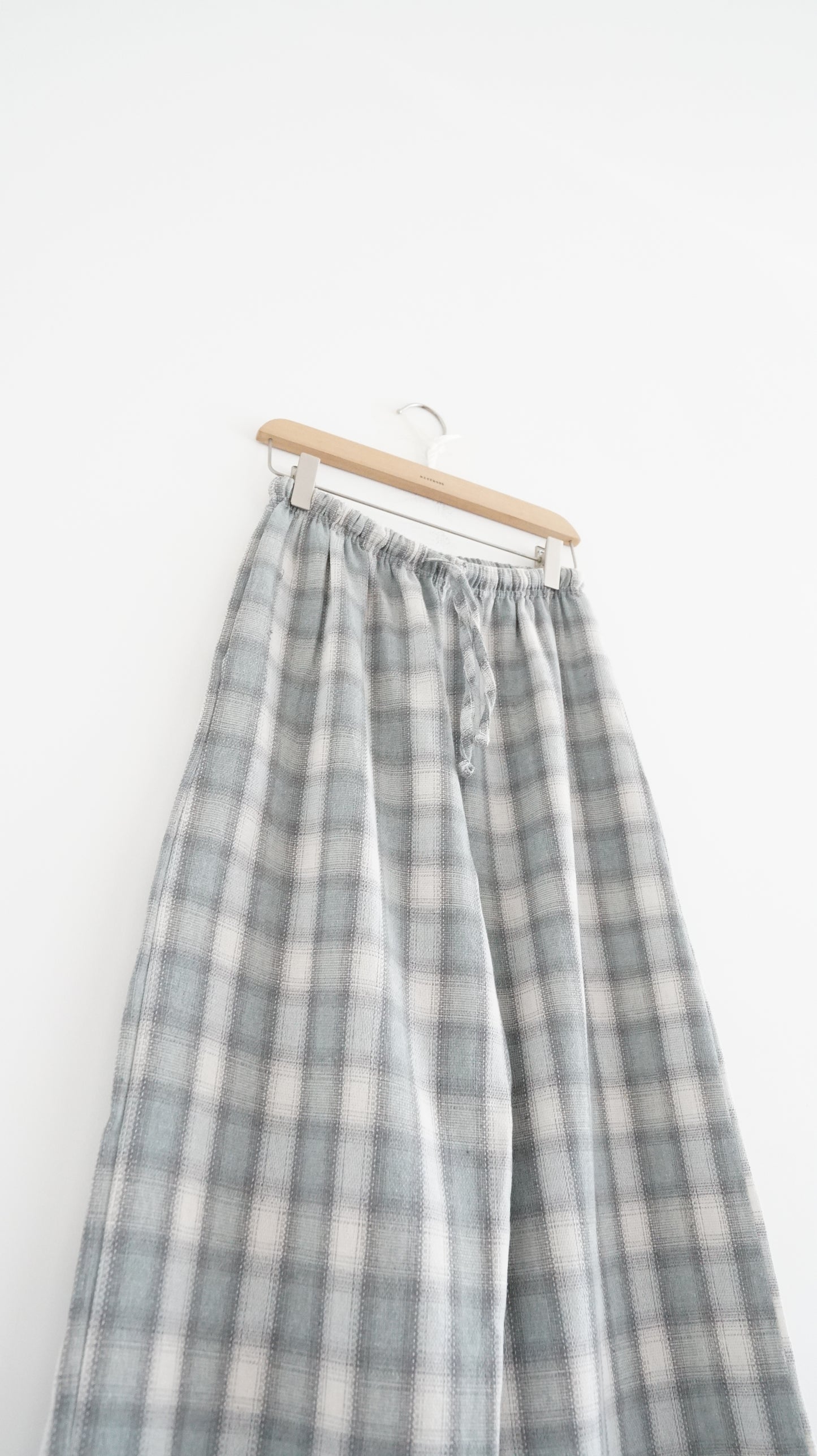 plaid lounge trousers in mint (pre-order)