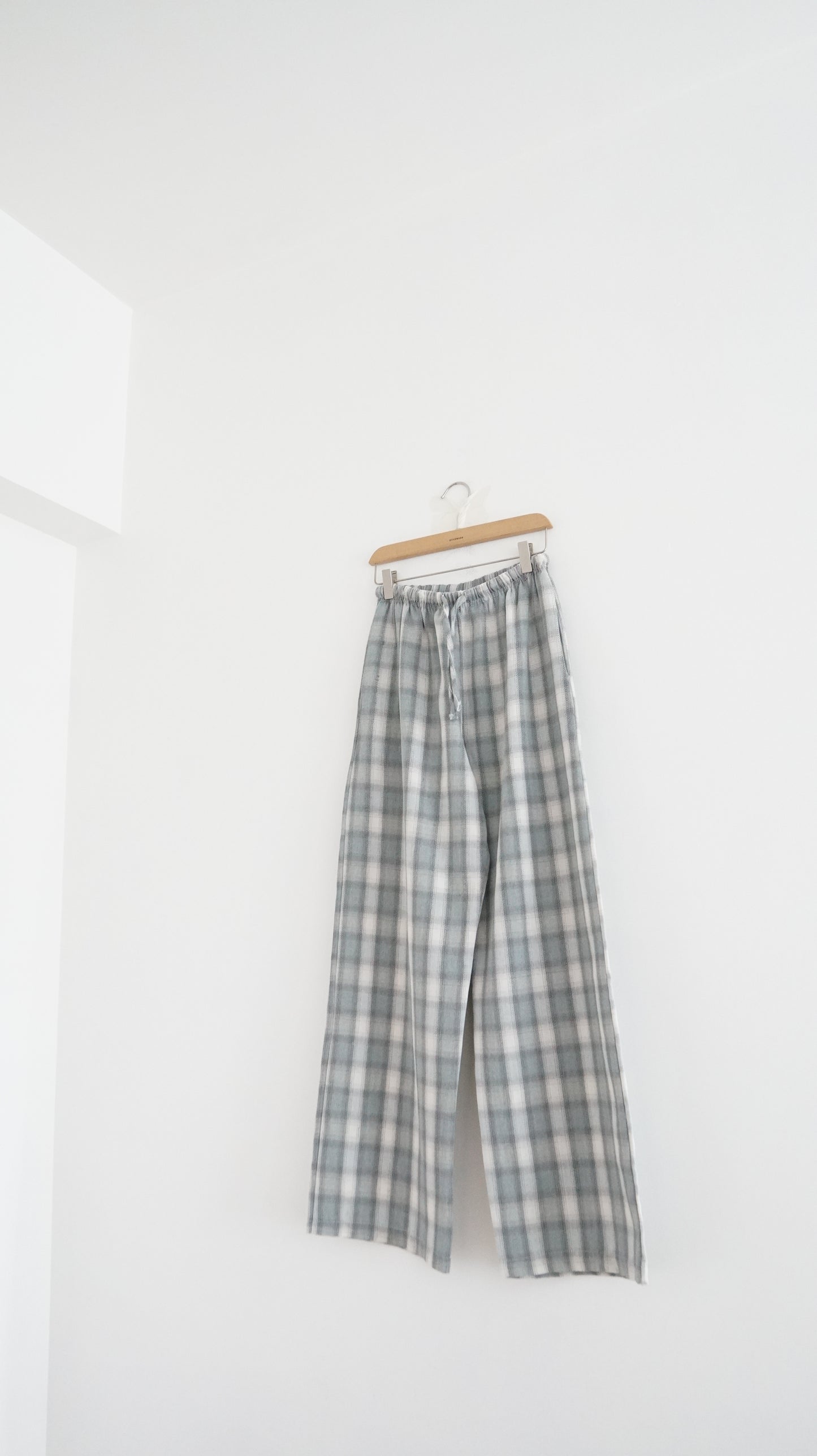 plaid lounge trousers in mint (pre-order)