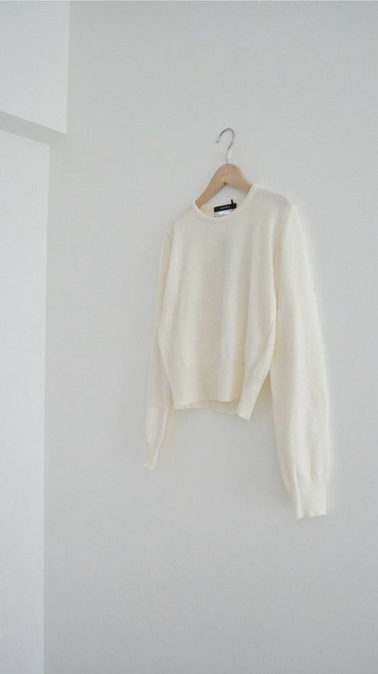 classic cashmere knit top in ivory (must have) (pre-order)