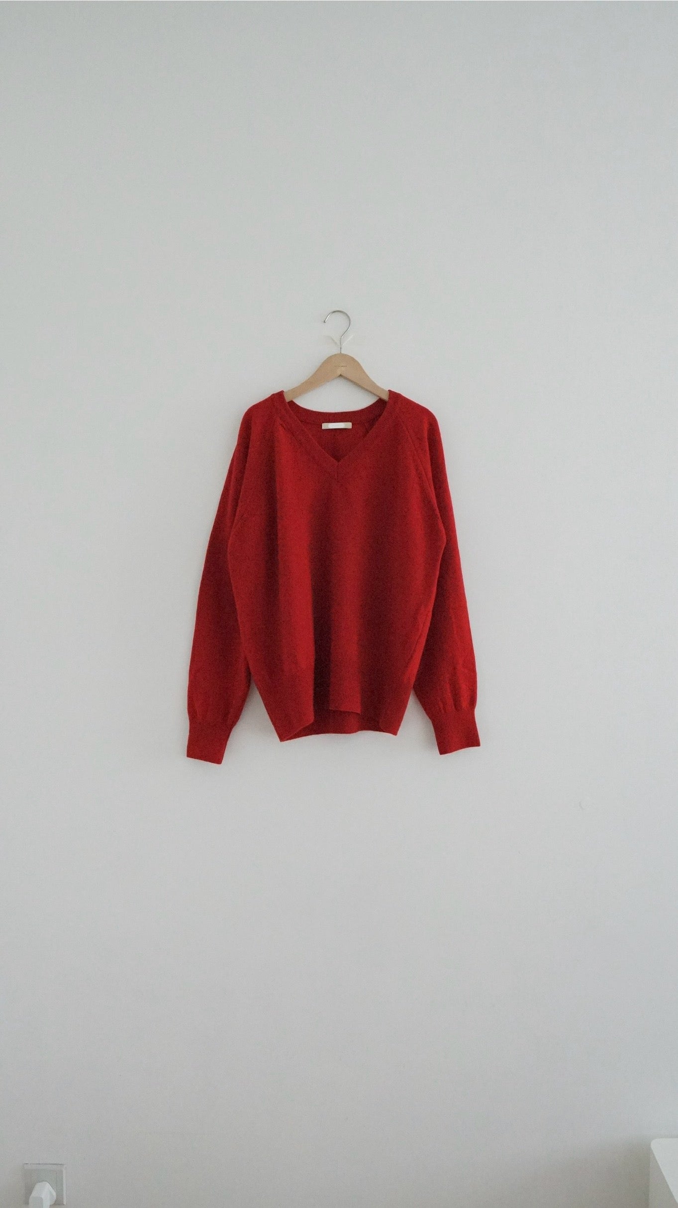 v-neck wool sweater in red (pre-order)