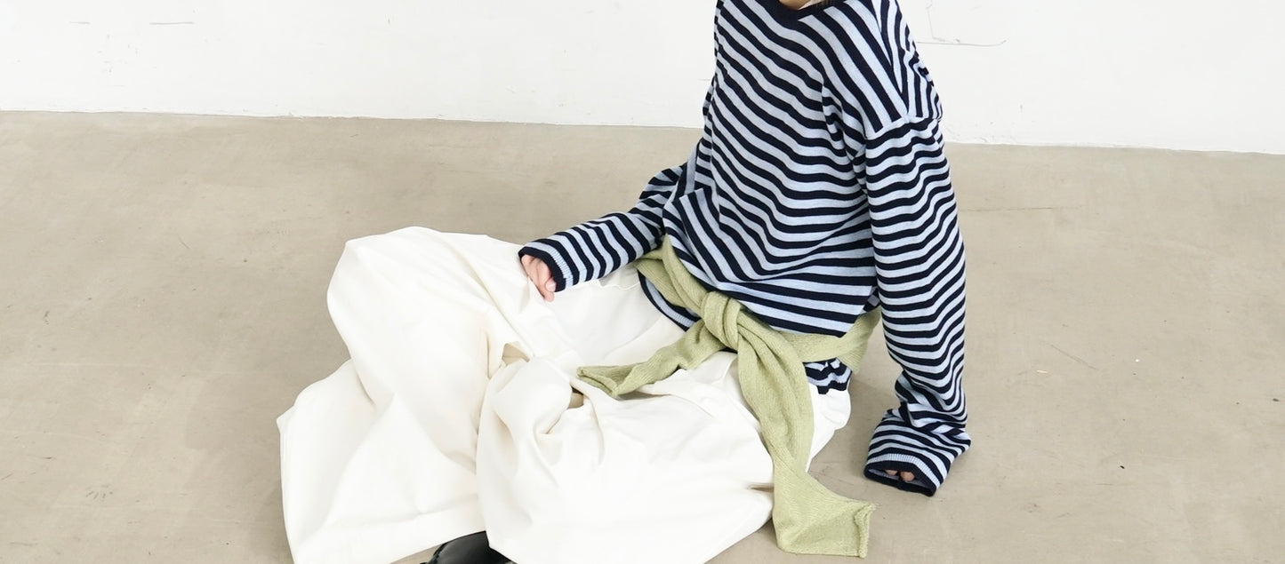 minimalist striped sweater in navy (pre-order)