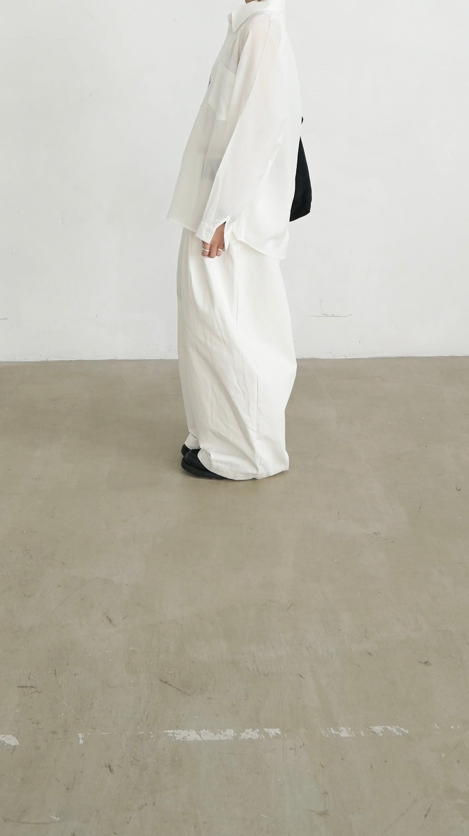 drape shirt jacket in white (pre-order)