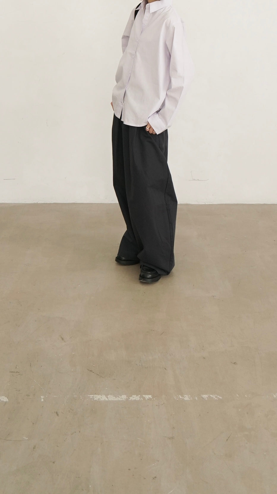 cocoon pleat trousers in charcoal (pre-order)