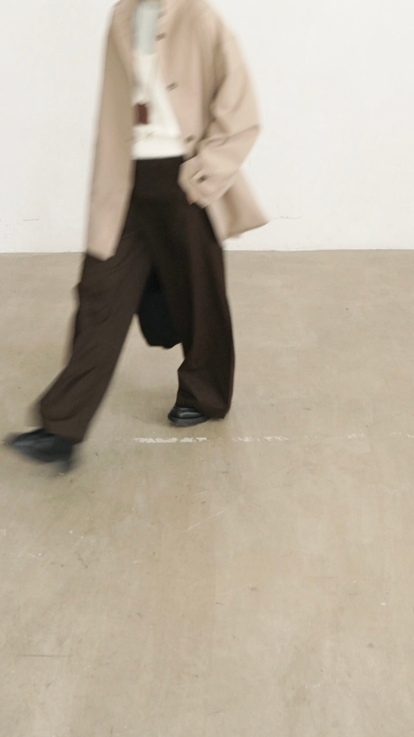 sculpted cocoon pants in brown (pre-order) （✨FPS PAYMENT)