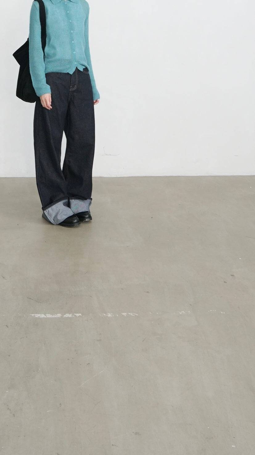 non-fade straight denim pants (pre-order)