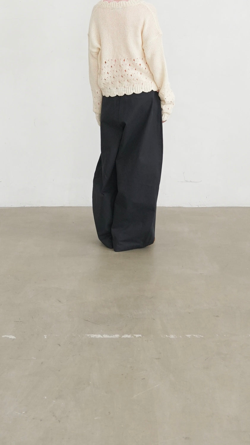 cocoon pleat trousers in charcoal (pre-order)