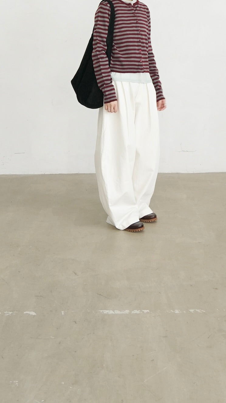 cocoon pleat trousers in white (pre-order)