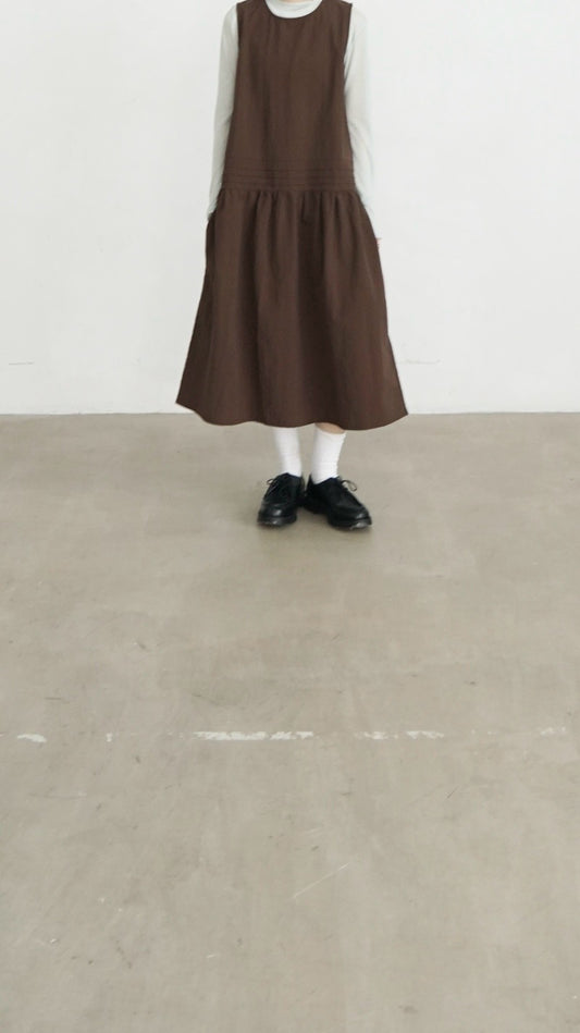 pleatlow dress in brown ( pre-order )