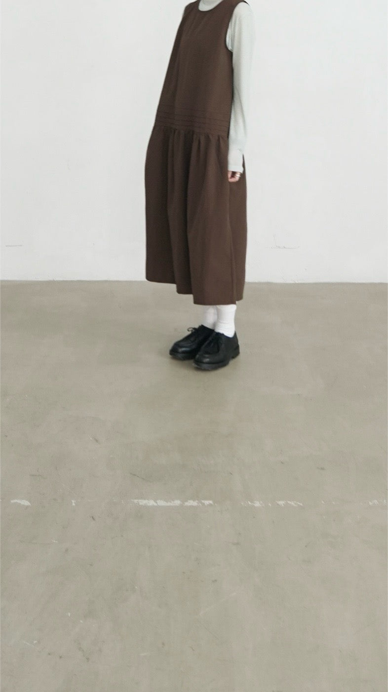 pleatlow dress in brown ( pre-order )