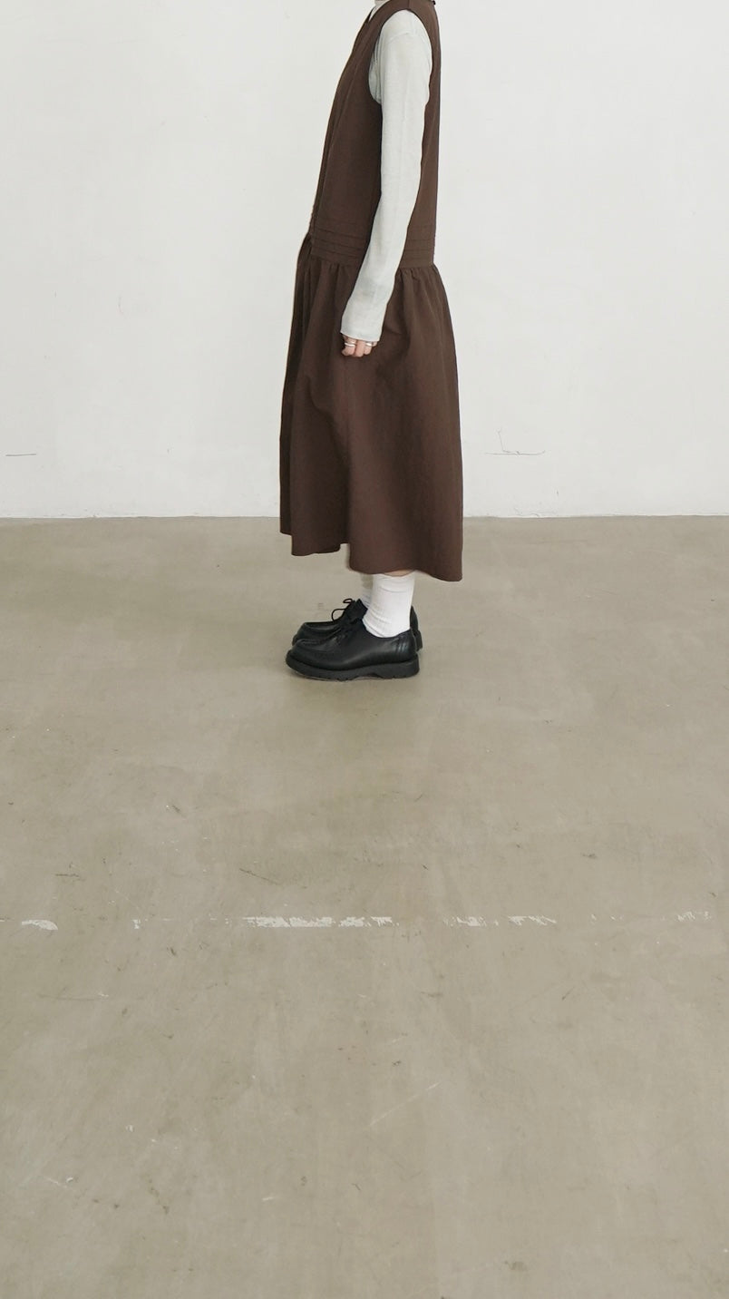 pleatlow dress in brown ( pre-order )