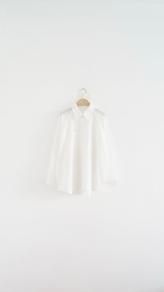 drape shirt jacket in white (pre-order)