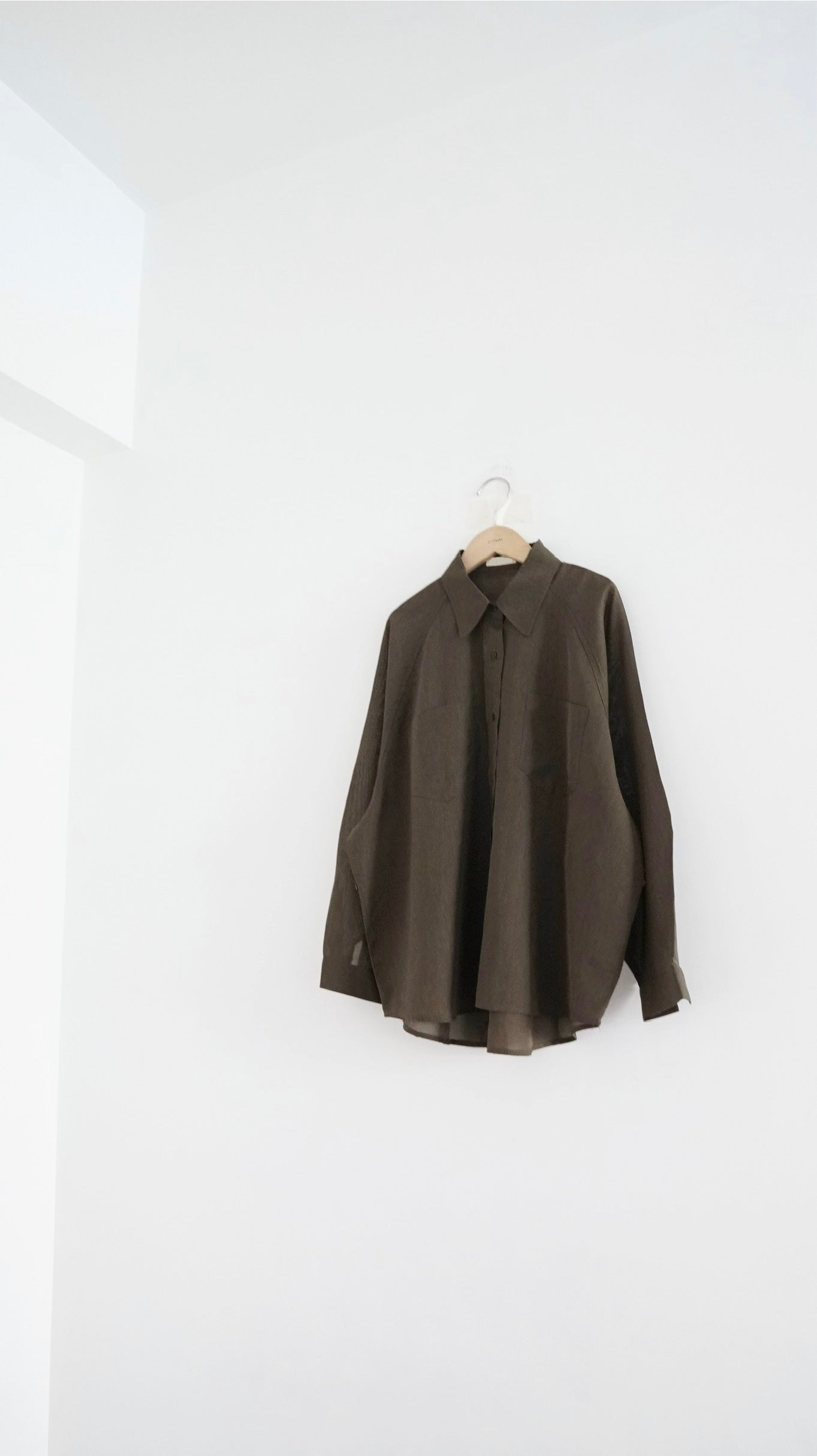 drape shirt jacket in brown (pre-order)