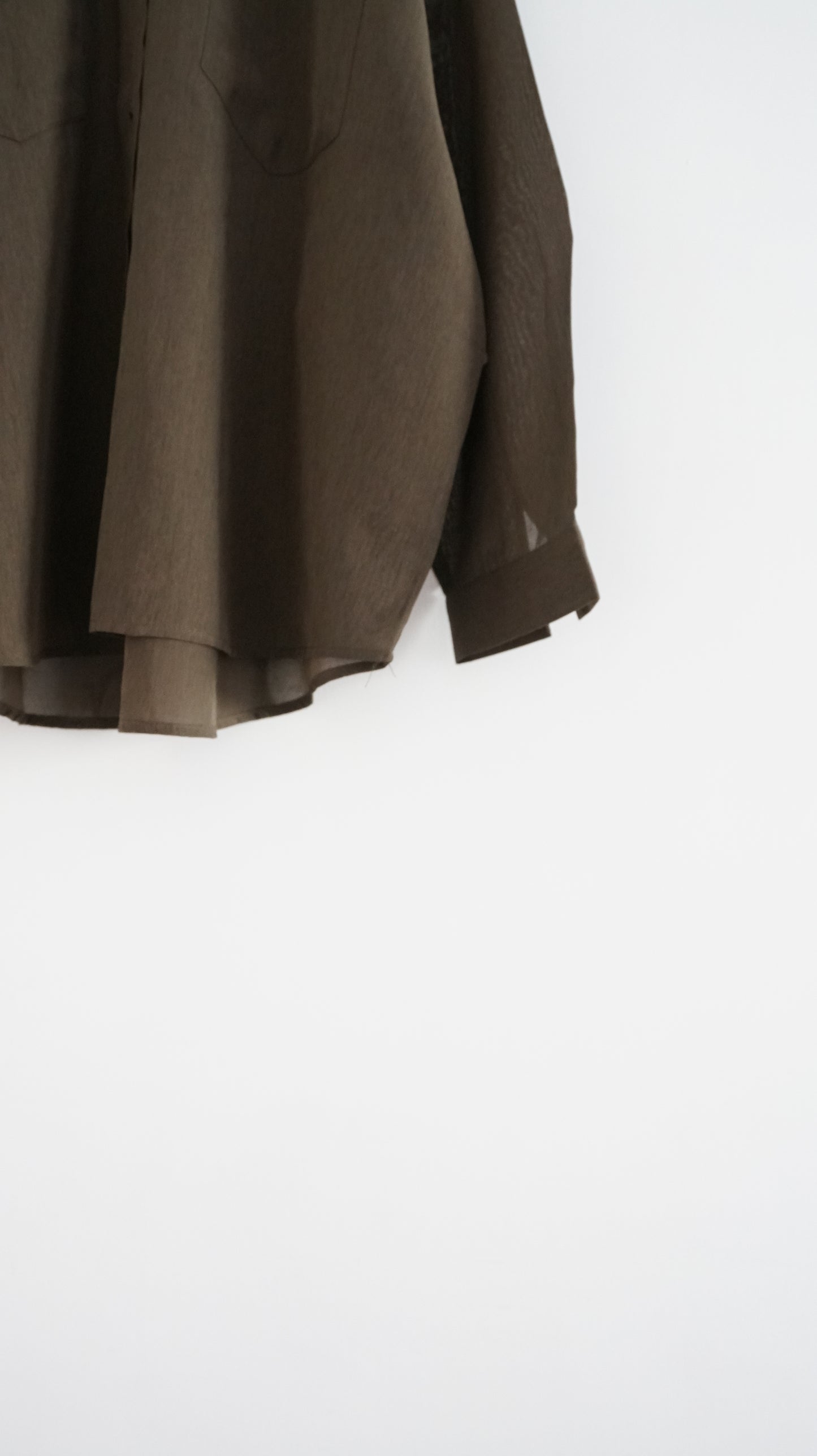 drape shirt jacket in brown (pre-order)