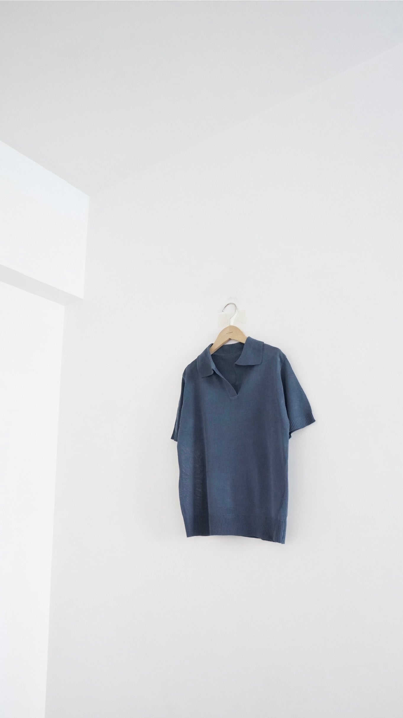 sheer v-neck shirt in tyrian blue (pre-order)