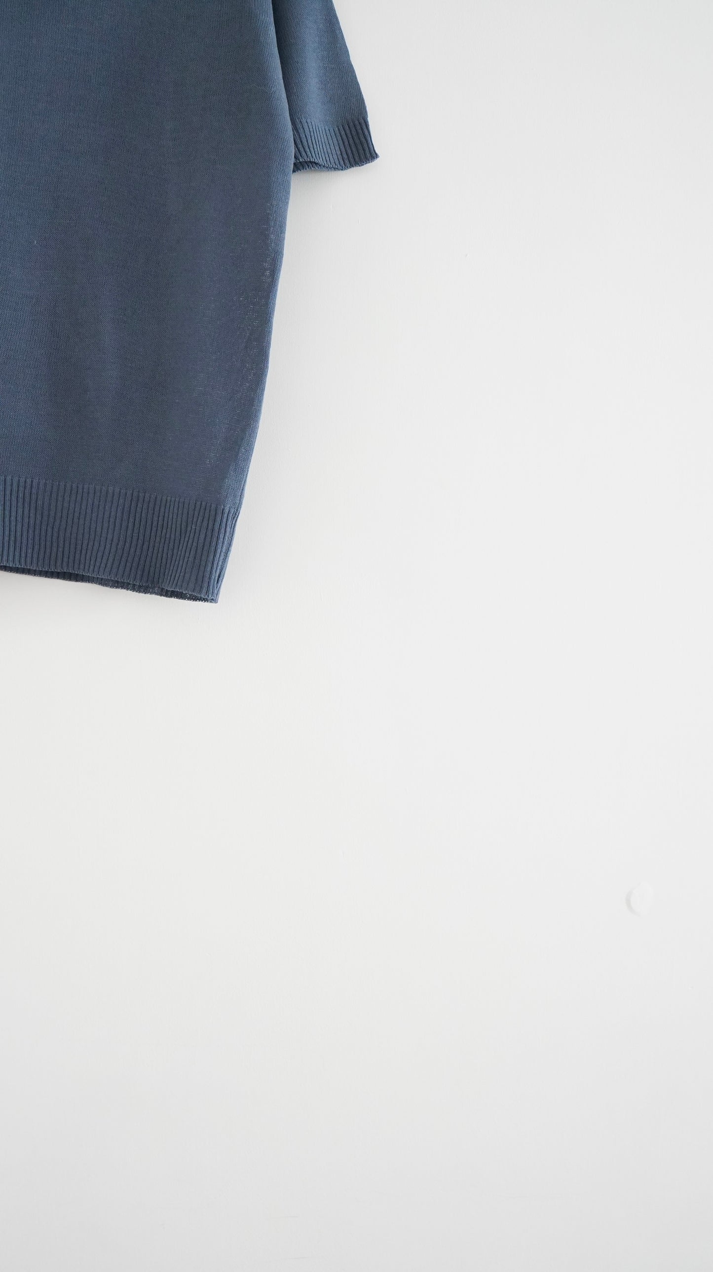 sheer v-neck shirt in tyrian blue (pre-order)