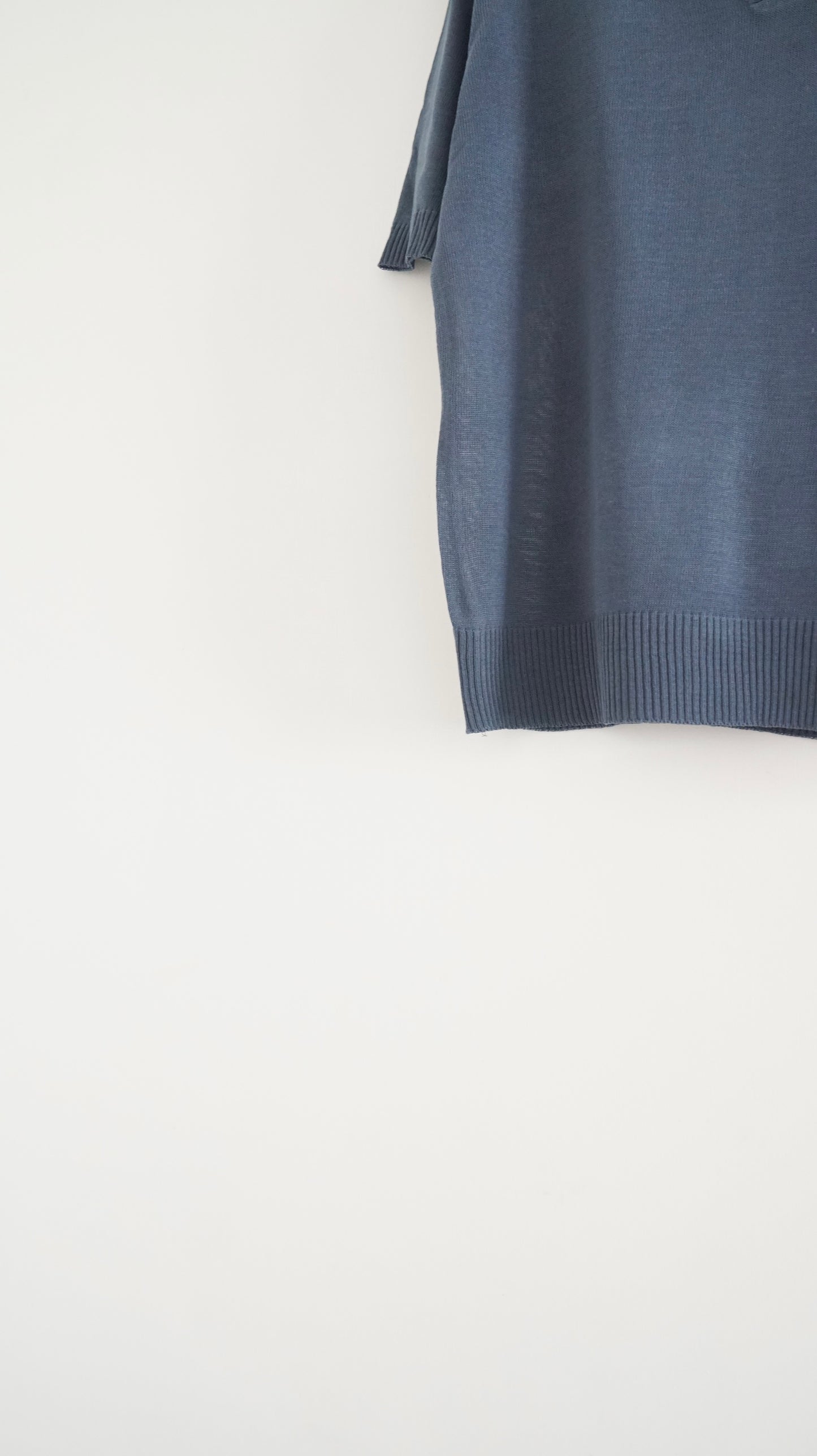 sheer v-neck shirt in tyrian blue (pre-order)