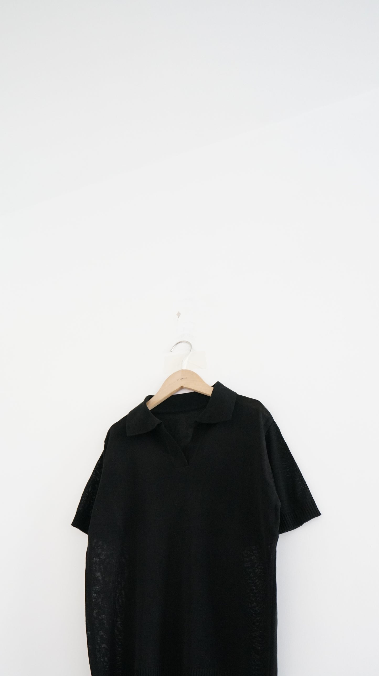 sheer v-neck shirt in black (pre-order)