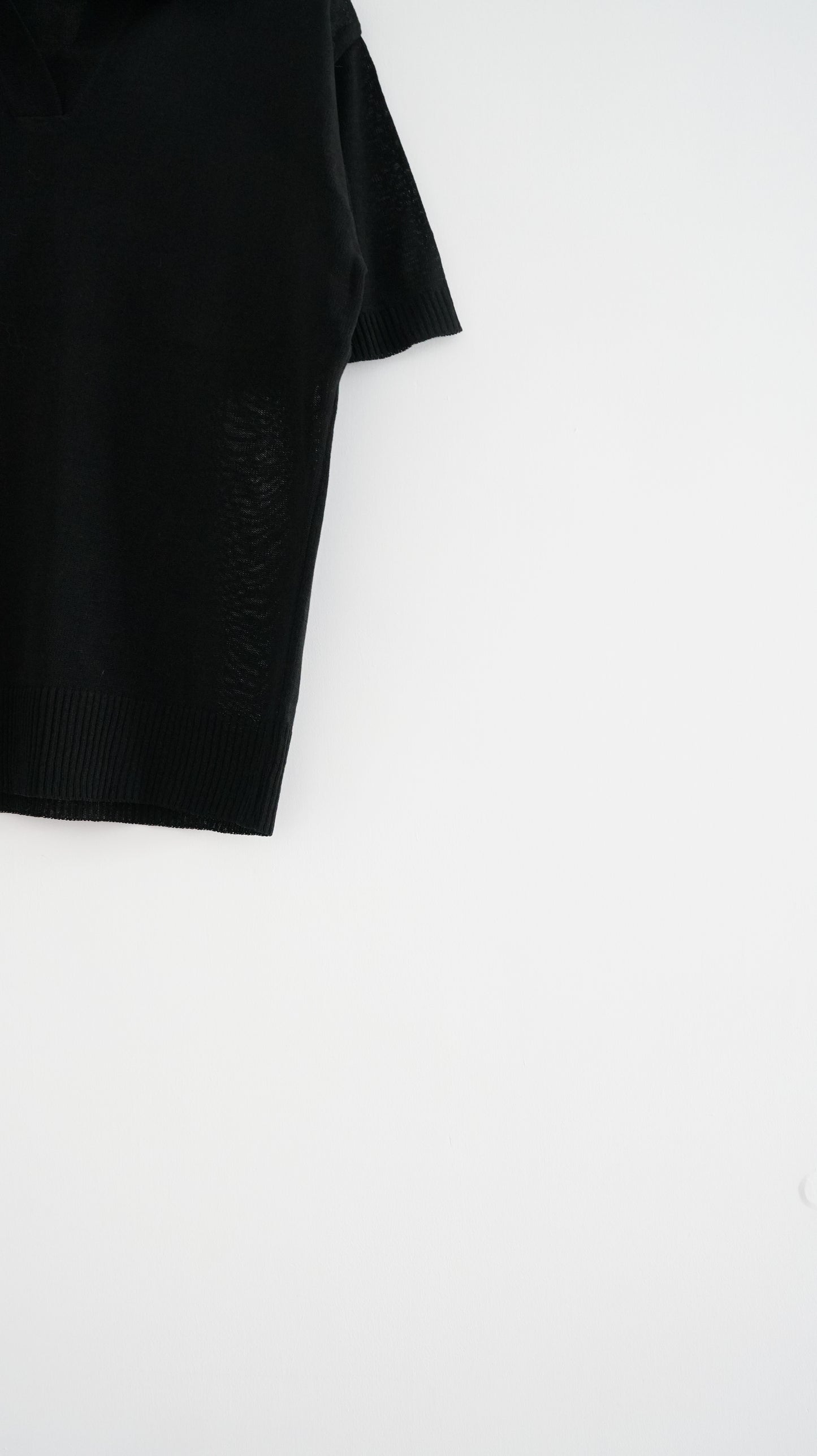 sheer v-neck shirt in black (pre-order)