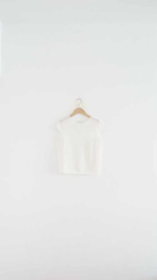 cap knit tank in white (pre-order)