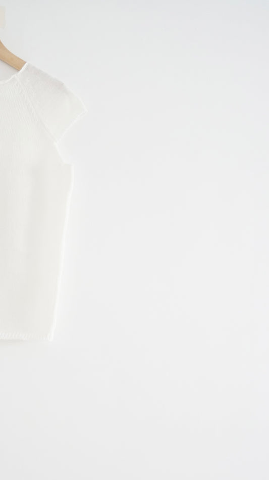 cap knit tank in white (pre-order)