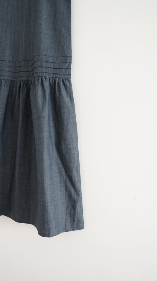 pleatlow dress in denim ( pre-order )