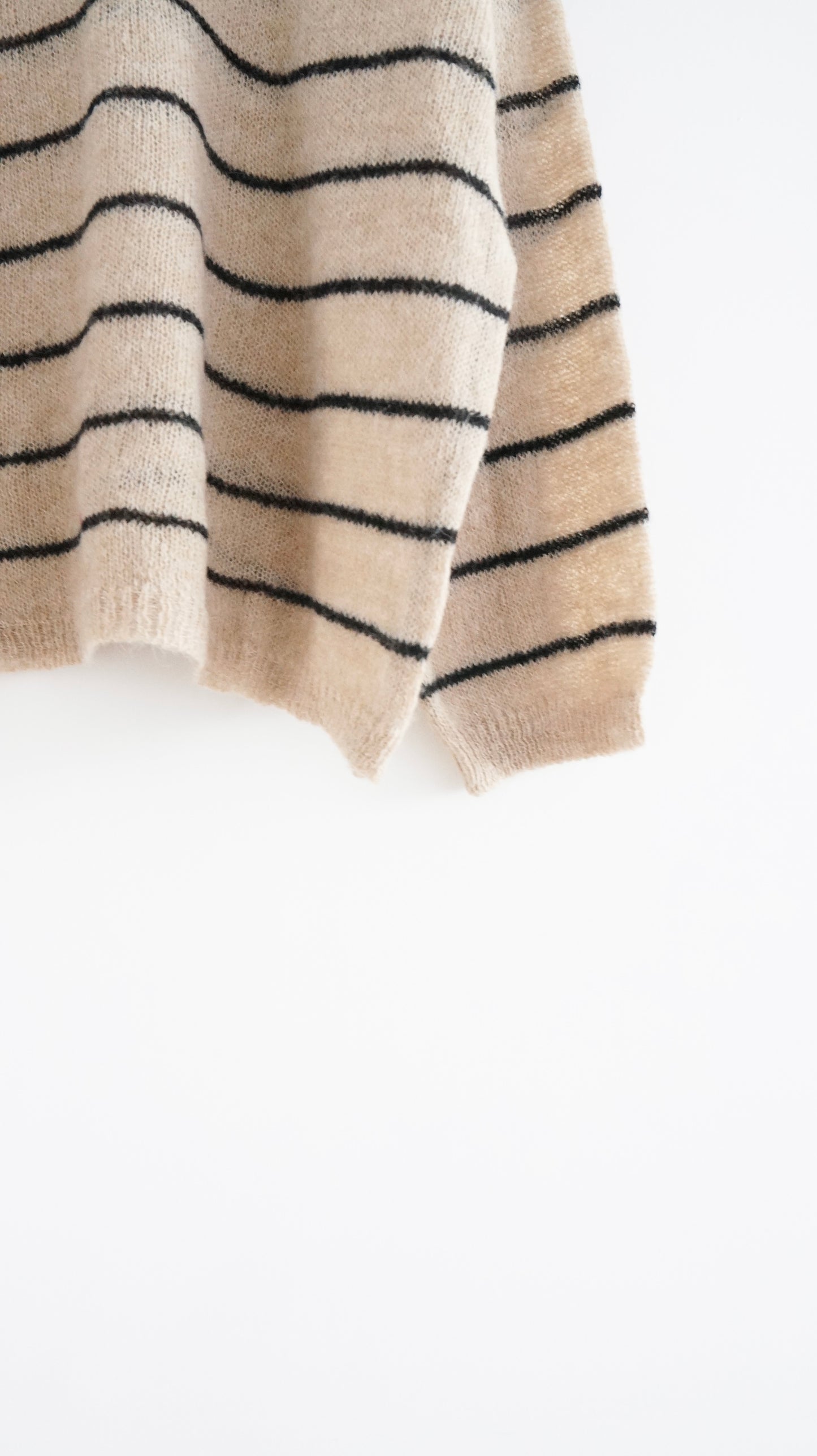sheer knit polo shirt in beige (pre-order)