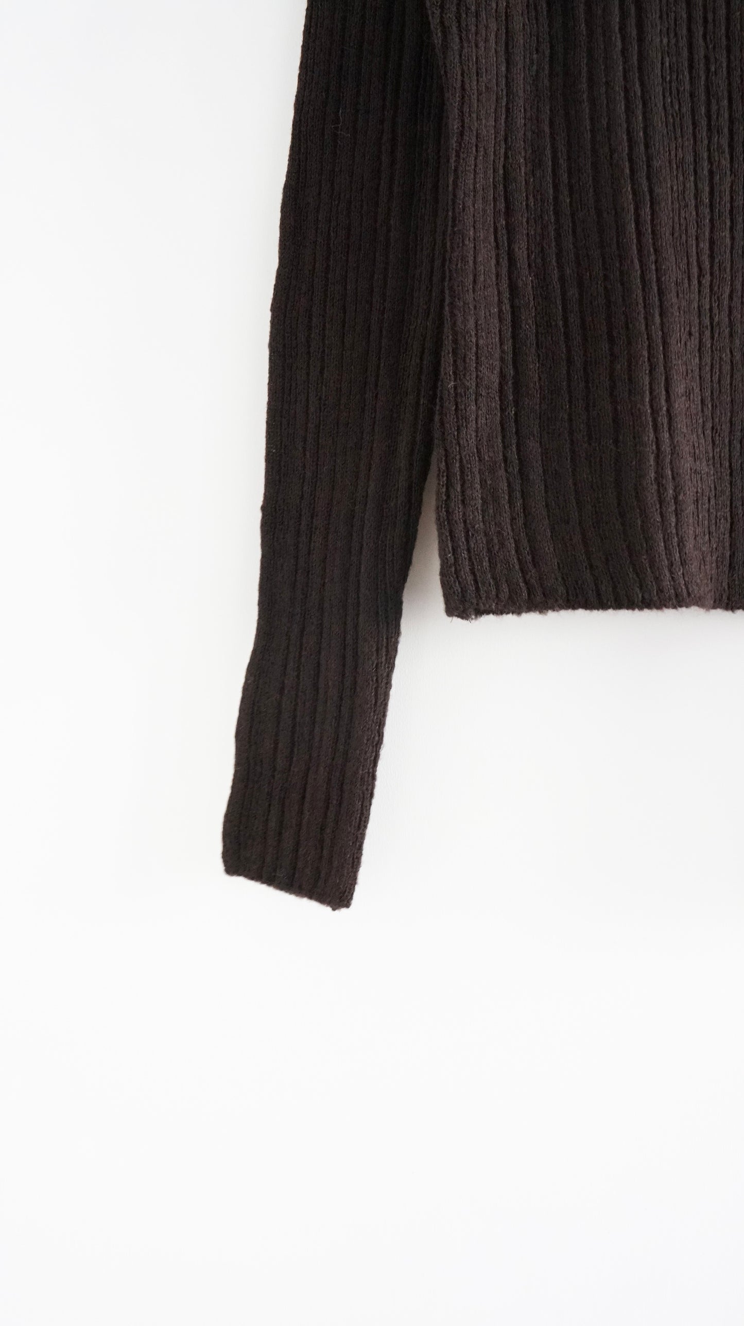 sheer fitted knit top in brown