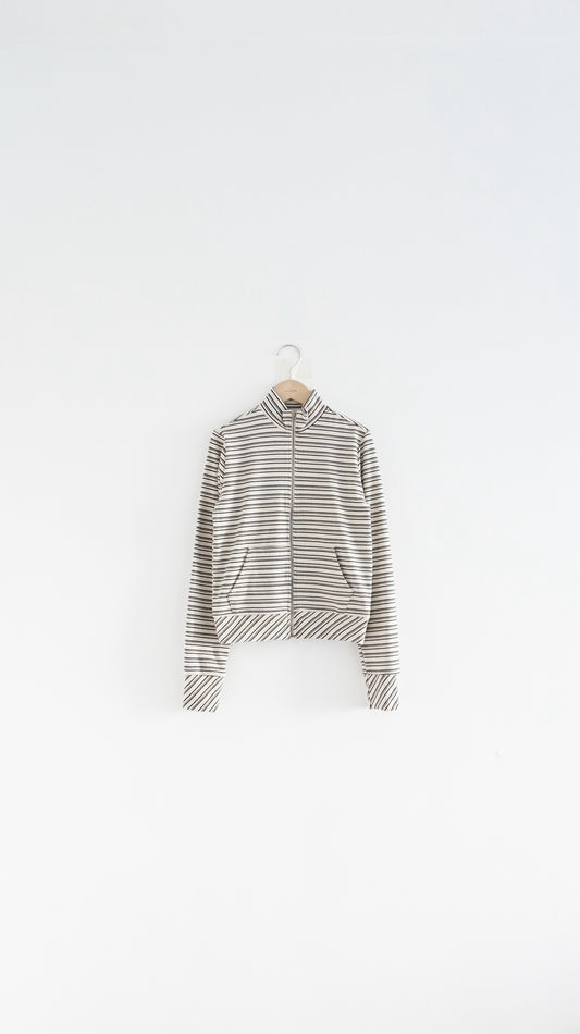 luz striped turtleneck jacket in cream (pre-order)
