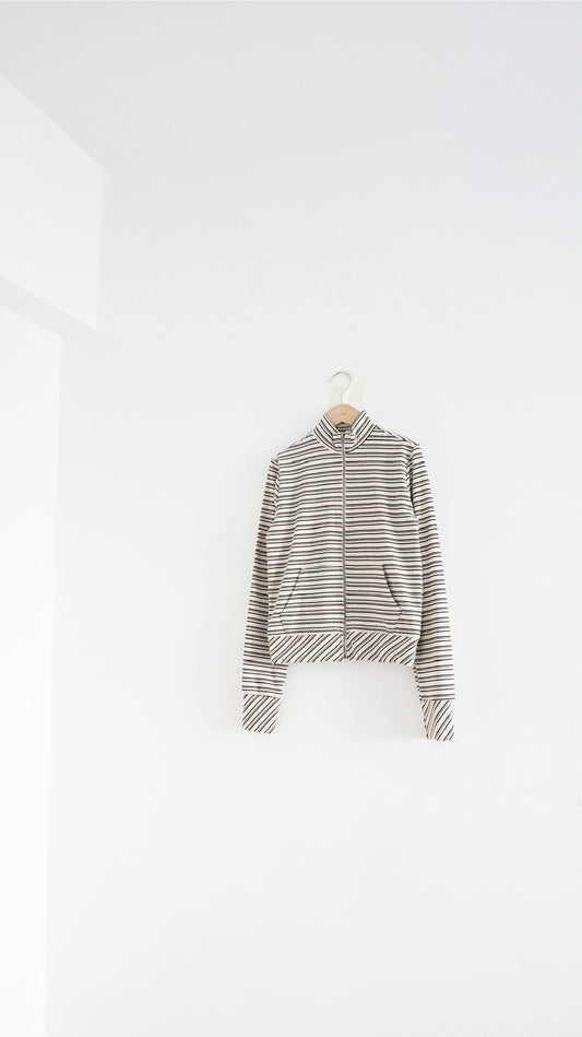luz striped turtleneck jacket in cream (pre-order)