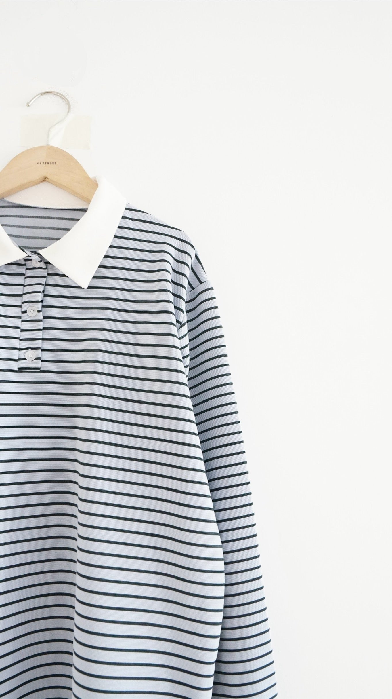 casual stripe polo tee in baby-blue (pre-order)