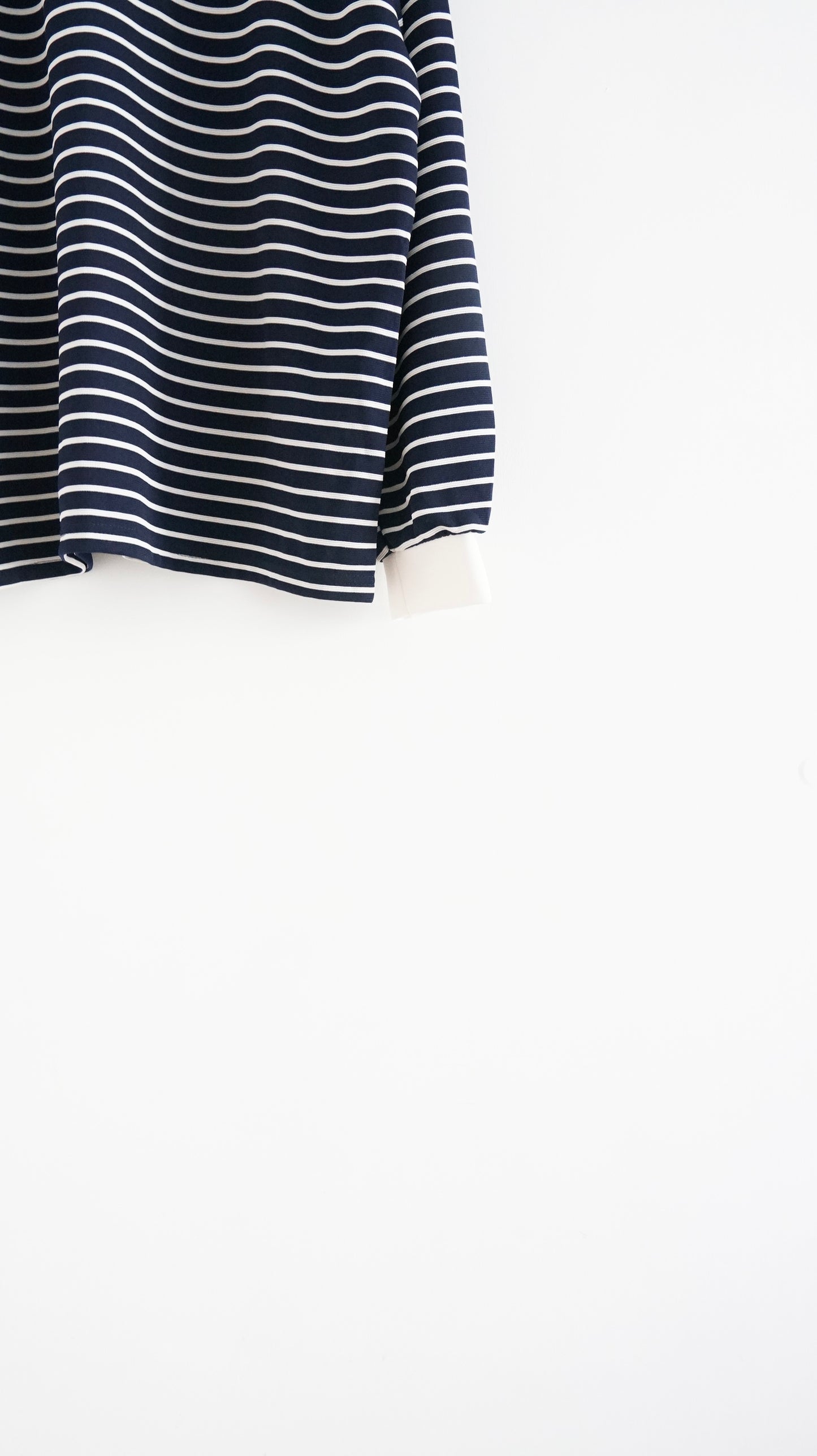 casual stripe polo tee in navy (pre-order)