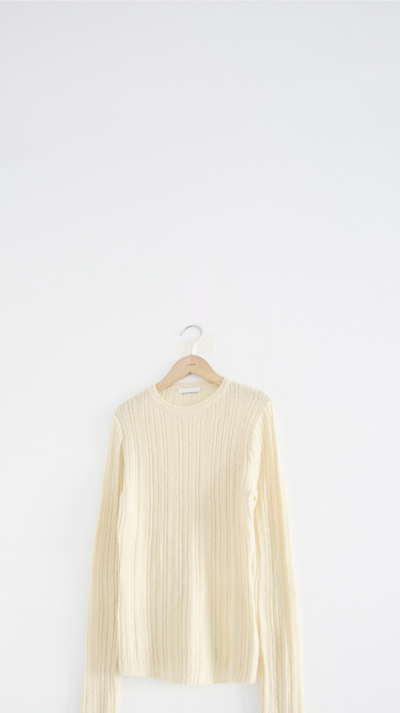 sheer fitted knit top in pale lemon yellow (pre-order)