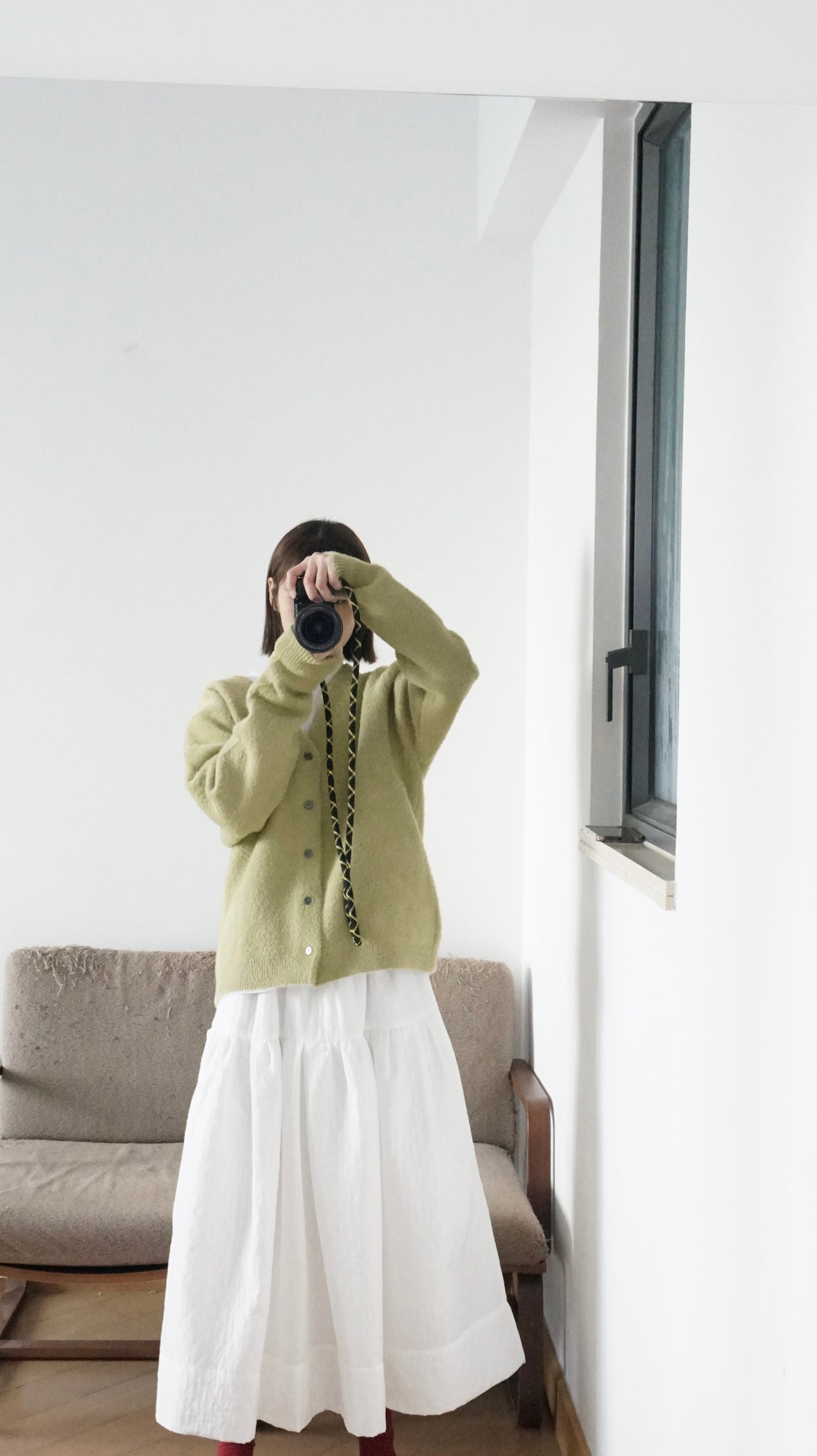 classical cardigan in lime (pre-order)