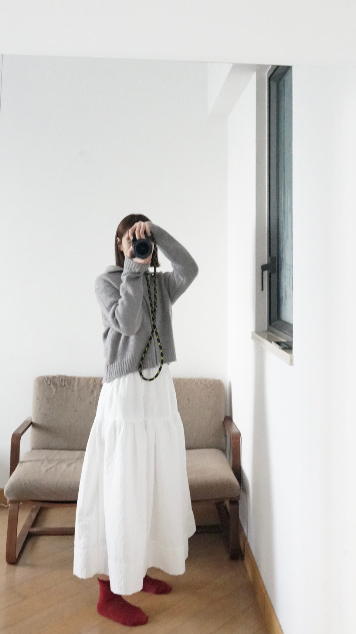 knitted shirt jacket in grey (pre-order)