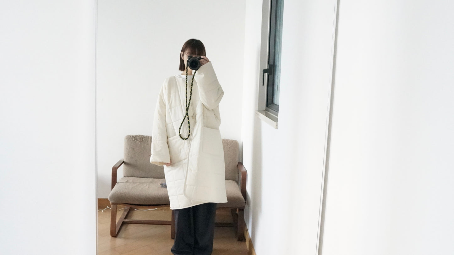 bubble padded coat in ivory ( pre-order )