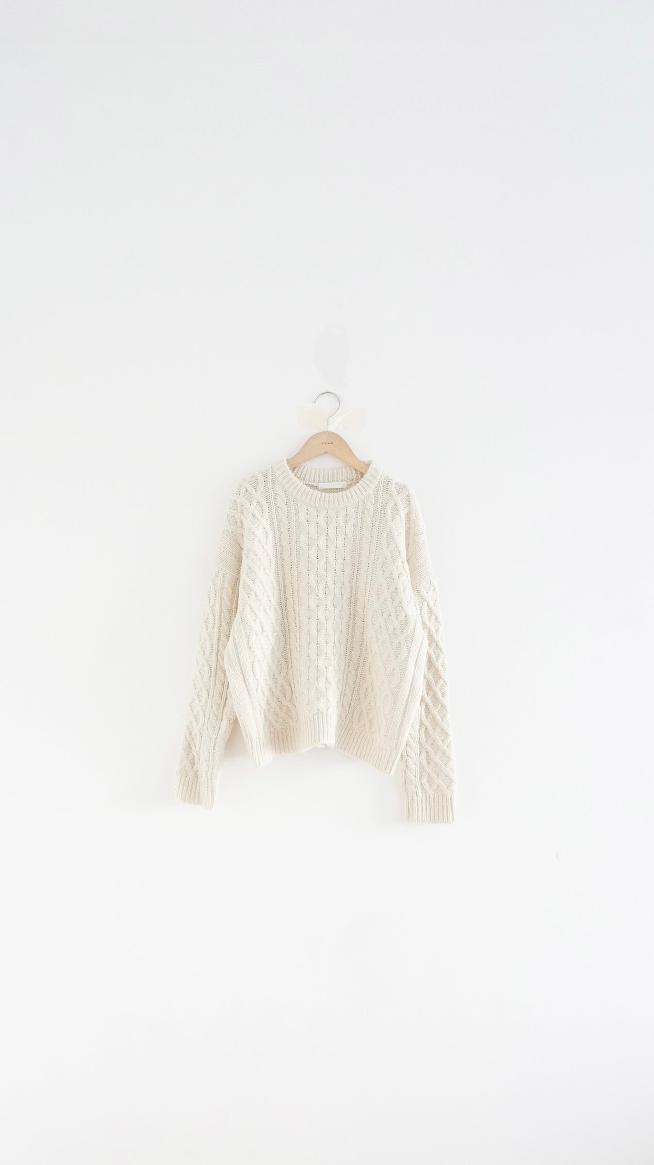 argyle texture sweater in ivory (pre-order)