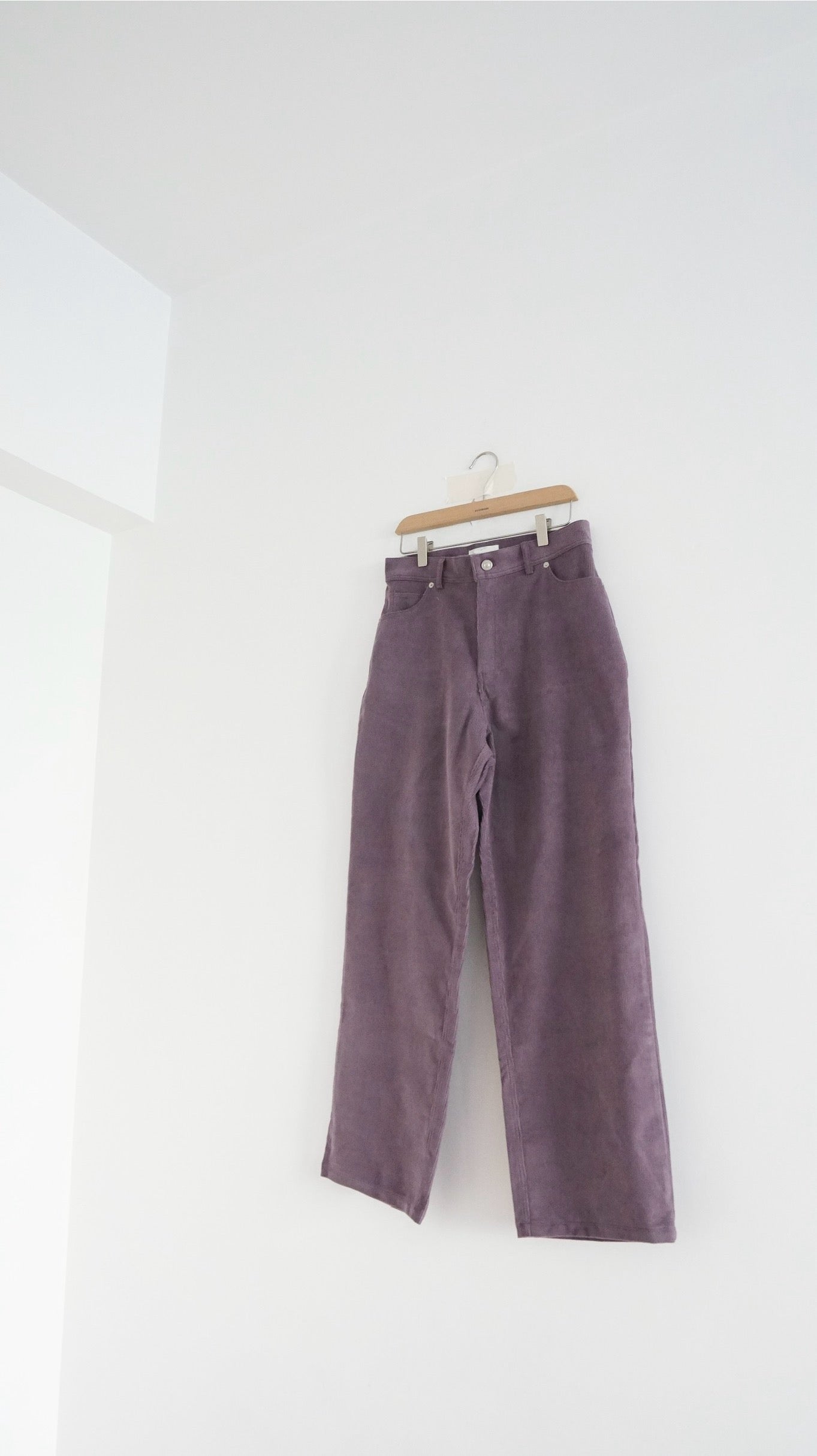 tess fine corduroy trousers in pink lavender